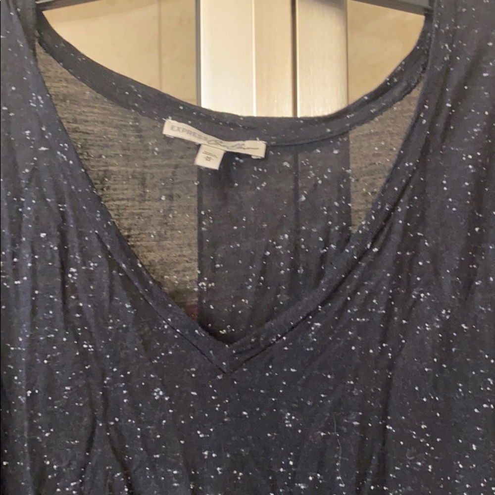 Express One Eleven marled black quarter length tee - Picture 4 of 6